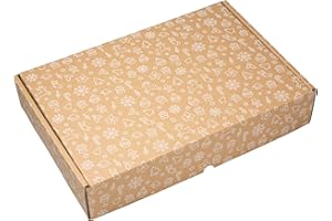 packer PRO Pack 25 Cajas Carton Envios Automontables para Ecommerce y Regalo, (Navidad Grande 43x30x8cm, Navidad)
