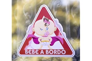 CRISPHY Adesivo in vinile Super Bebe a bordo, Super Baby on Board (13 cm x 14,5 cm, bambina)