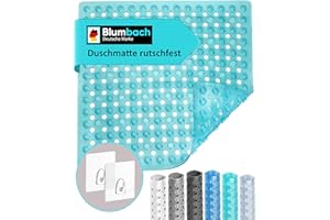 ‎BLUMBACH Blumbach® Duschmatte rutschfest 53x53cm - 100% BPA-frei - Inkl. 2 Haken zum Aufhängen - griffige Antirutschmatte Dusche & Badewanne, Duscheinlage, Rutschmatte schimmelresistent & maschinenwaschbar