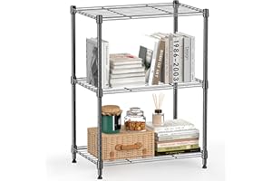 M MZG 450 lbs Steel Storage Shelving 3-Tier Utility Shelving Unit Steel Organizer Wire Rack for Home,Kitchen,Office 30 x 45 x 67 cm