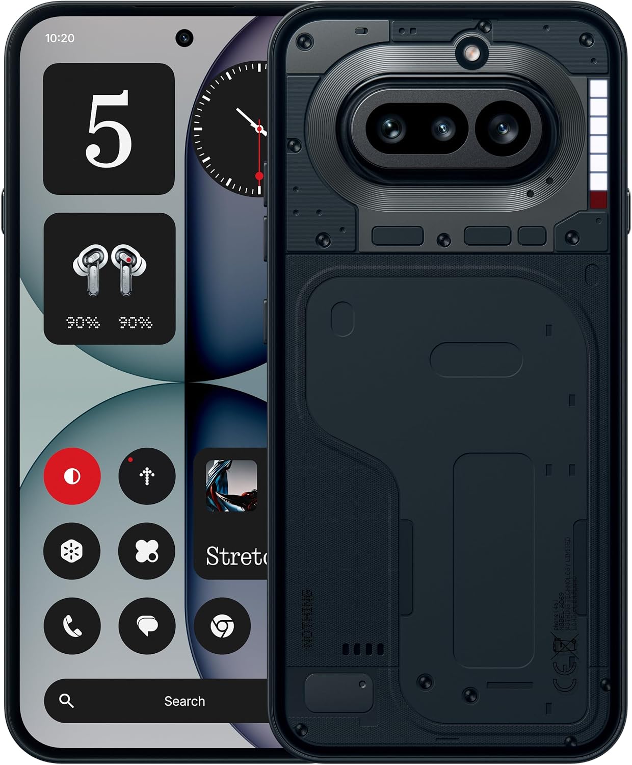 Nothing Phone (4a) - Triple Cámara 50MP, Ultra Zoom 70x, Smartphone Transparente, Batería Larga Duración, Carga Rápida 50W, AMOLED 120Hz, Glyph Bar, 8GB+256GB - Negro