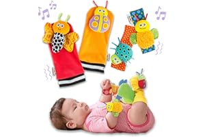 LAMAZE Gardenbug Wrist Baby Rattle Toy Baby Gift Set, Cute Foot Finder Baby Toy with Sensory Stimulation, Suitable for Boys & Girls From 0-6 Months, Styles May Vary LC27634