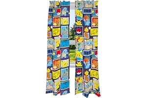 Franco Rideaux de fenêtre pour Chambre d'enfant, 208,3 x 213,4 cm, Motif Pokémon (Les imprimés Peuvent Varier)