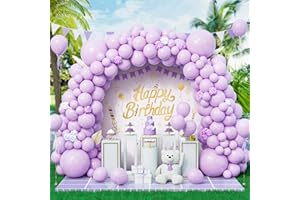 Eitolo Purple Balloons 143 pcs Pastel Purple Balloon Arch Garland Kit 5/9/12/18 Inch Different Size Light Macaron Purple Latex Balloons for Women Girls Boys Men Birthday Party Baby Shower Decoration
