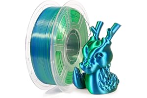 iSANMATE Filamento PLA 1.75 1kg, Seda de Doble Color Azul Verde PLA Filamento Impresora 3D, Silk PLA Filamento Precisión +/- 0.03mm