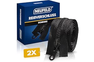 NEUFELD® Reißverschluss in Schwarz 70cm [VORTEILSPACK] - Reissverschluss für Jacken, Taschen, Bettwäsche - Zipper