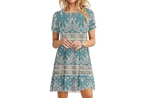 MOLERANI Letnia sukienka dla kobiet, casualowa, koszulkowa sukienka z krótkim rękawem, damska, plażowa