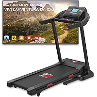 YM TAP 160 Tapis Roulant Elettrico 16 Km/h, INCLINAZIONE AUTOMATICA, 2.5 HP (5,5 HP Picco) APP Kinomap Zwift BitGym, Sensore 