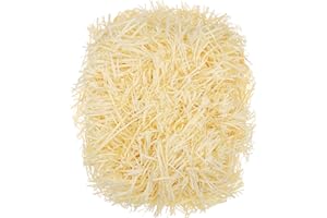 JIANTA 320g Papier Déchiqueté, matériau de remplissage pour cadeau laine de bois de remplissage de raphia pour cadeaux paquets de décoration fournitures de fête- Jaune