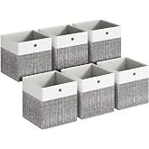 SONGMICS Storage Boxes, Set of 6, Foldable, 30 x 30 x 30 cm | TINA RFB430GM02 Collection PP Organizer Boxes, Fabric, Odorless
