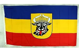 Buddel-Bini Flagge Fahne ca. 90x150 cm : Mecklenburg Ochsenkopf Mecklenburger