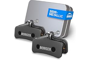 Borgen 2 Pairs of Bicycle Disc Brake Pads - Suitable for Saint BR-M810, ZEE, SLX BR-M7120, XT8020, Slate T4 - Semi-Metallic Compatible with Shimano D03S Brake Pads