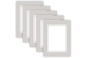 nielsen Conservation Passepartout cartón 2,2 mm,juego de 5, tamaño exterior 30x40 cm para tamaño de imagen 20,5 x 29,5 cm,gris guijarro con estructura