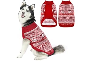 HOMIMP Dog Sweater Argyle - Warm Sweater Winter Clothes Puppy Soft Coat, Ugly Dog Sweater for Small Medium and Large Dogs, Pet Clothing Jumpers Boy Girl