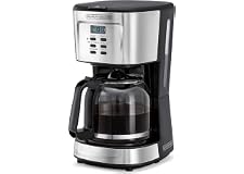 BLACK+DECKER Coffee Maker/Coffee Machine, 900W, 12 Cup/1.5L Glass Carafe, 24 Hours Programmable with Drip Stop Mechanism to A
