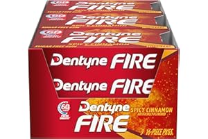 Dentyne Fire Sugar-Free Gum (Spicy Cinnamon, 16 Piece, Pack of 9)