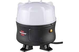 Brennenstuhl mobilny reflektor LED 360° / reflektor budowlany LED 50W (reflektor roboczy 5400lm, kabel 5 m i bryzgoszczelne gniazdo z samozamykającą się pokrywą, IP54), 1171410902