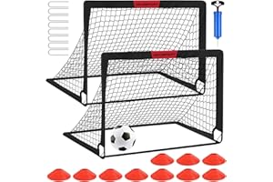 ‎VAVOSPORT VAVOSPORT Fussballtore für Garten Kinder Tor Gate: Fußball Trainingsset mit Pop-Up 2er Set faltbar für Indoor/Outdoor Spiele für Kinder | Inklusive Fußball Größe 3 Hütchen 10 und Ballpumpe