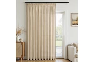 Topfinel 1 styck 240 x 300 cm (HxB) LTBrown linnegardiner bohogardiner vardagsrum gardin halvtransparenta gardiner med veckba