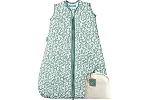 MOLIS & CO molis&co - Gigoteuse pour bébé - Gigoteuse Tog 2.5-100% Coton (certifiée Oeko-TEX) - Changement de Couche à accès à Zip Facile - Turbulette Hiver pour Bébé, Fille Garçon - Green Garden (0 à 6 Mois)