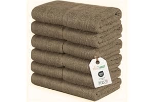 nice homeit Juego de 12 Toallas de 30 x 30 cm – Toallas de Cara y Invitados 100% algodón – para Manos, Maquillaje, Cocina, hogar y Viajes (Marròn)