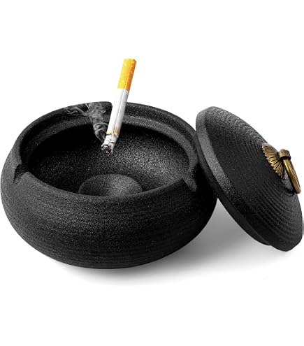 Cendrier Déco Bota Atmosphera - En Céramique Et Métal - Bleu - 12 Cm - 8