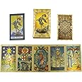 XForce Plaza Gold Foil Tarot Cards with-Guidebook - 78 Original Tarot Cards Deck Fortune Telling Game for Beginners&Expert Readers Astrology Tarot Deck Set