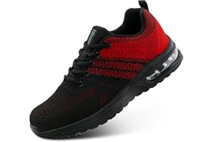 Hitmars Chaussures de Running Homme Femme Baskets Sport Course Sneakers Marche Mode Légères Respirant Fitness Ourdoor Lacets Autobloquants Noir Bleu Gris Rouge EU36-EU47