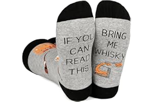 BISOUSOX Men's Novelty Socks Calf Socks Women If You Can Read This Socks Bring Me Some Tea Whiskey Beer Coffee Wine Pizza Eggs Dress Socks Cotton Funny Socks for Men Gift for Tea Lover