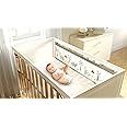 AiRoya Brethable Mesh Cot Bumper for 2-Sided Cot and Cotbed with Solid Ends