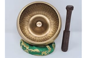 ISMA Handmade, Hand Beaten Lingam Tibetan Singing Bowl Set, Easy to play with New Dual -End Striker and Cushion, Creates Beautiful Sound for Holistic Healing, Meditation (Lingam 11.5cm)