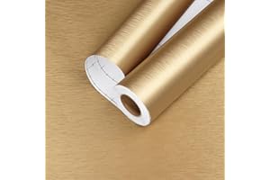 Yullpaper Papel Pintado Dorado 40 x 800cm Papel Para Muebles Adhesivo Vinilo Adhesivo Muebles Lavable Papel Pintado Autoadhesivo Estilo Metal Vinilo Encimera Cocina Papel Para Muebles Adhesivo Dorado