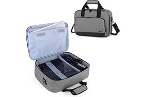 Luxja Bolsa Proyector con Funda para Laptop, Maletín Compatible con Epson, BenQ y Optoma Proyector, Maletín para Proyector y Accesorios, 39.4 CM x 28 CM x 13.5 CM, Gris