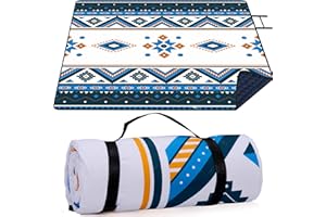 ‎LARUTAN Larutan Picnic Blanket, Waterproof, 200 x 200 cm, Outdoor Beach Blanket, Sand-Free, Washable Beach Mat, Picnic Blanket, Insulated for Beach, Picnic and Camping (Sri Lanka Blue)