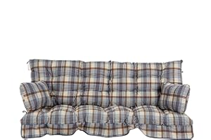 ‎PATIO PATIO Hollywoodschaukel Auflage 175x50 cm Ravenna Sitzpolster mit Rückenlehne für Gartenbank Seitenkissen Schnüre