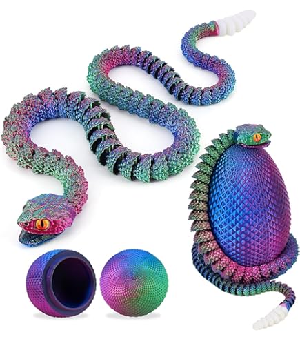 3D-Schlange Im Ei 27cm - Goldenes Überraschungsspielzeug Für Kinder