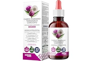 J.ARMOR Cardo Mariano Tarassaco e Carciofo Integratore Detox Fegato e Intestino con Silimarina 100ml, Depuratore e Drenante Forte, Cardo Mariano Fegato e Intestino Vegano Made in Italy