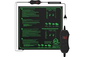 Mojimdo 70W Calefacción Plantas Mat con termostato - Calefacción rápida, protección contra Incendios, Estera de Calor para la germinación y la regulación de la temperatura-50 * 50cm