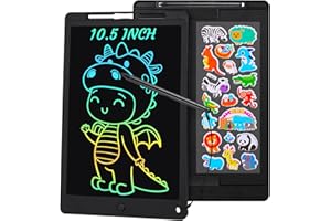 Damcyer Tavoletta Grafica LCD Scrittura, 10.5 Pollici Tavoletta Grafica Bambini con Scherm Pulsante Elimina e Interruttore Di Blocco Tavoletta Grafica Per Giochi Per 2 3 4 5 6 7 Anni, Nero