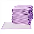 Amazon Basics Disposable Cat Litter Tray Liners with Quick-dry Surface, Unscented, Pack of 40, Purple, White