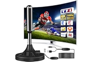 BXGOLKGD Antenna Tv Interna Amplificata Potente, 2025 Nuova Antenna Tv Interna, 500 Chilometri Di Ricezione A Lungo Raggio Con 360 Gradi Di Spazio Morto（1）