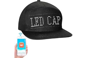 LIOVODE LED Hats, Mobile APP Control Cap Display Message Words Hats for New Year's Christmas Party Birthday Advertising Campaign