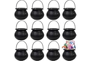 ENCOUN 12Pezzi Mini Calderone Strega, Halloween Calderone Strega, Strega Halloween Decorazioni con Manico, Mini Decorazioni di Halloween, Mini Strega Calderone per Halloween Party Decorazioni