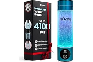 PIURIFY Hydrogen Bottle Generator - 3000ppb Portable Water Machine with SPE/PEM Technology, Alternative for Ionizer and Hydro Water Bottle for Health (Turquoise)