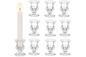 Inweder Bougeoir en Verre Modern Porte-Bougies: Lot de 10 Bougeoirs Coniques Claire Supports pour Bougies Petite Bougeoir en Vrac pour Mariage Noël Evénement Décoration Intérieure