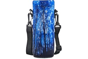 Mibbxea Bolsa Portabotellas Neopreno 500 ml (16,9oz) – Funda Aislante con Correa para Ciclismo, Senderismo, Gimnasio, Running – Hombre y Mujer (Bosque)