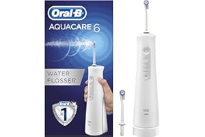 Oral-B Aquacare 6 Pro-Expert Water Flosser, Plaque Remover For Teeth Featuring Oxyjet Technology, Oral Irrigator With 6 Cleaning Modes, 2 Pin UK Plug