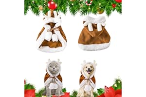 EMHTHME Mantella Natale Cane, Mantella di Natale per gatto Cane, Costume per Gatto Natale, Vestiti dell'animale Domestico, Applicabile a Decorazioni Natalizie per Animali Domestici per Gattini e Cuccioli (M)
