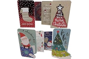 YLAB 8 Luxury Christmas Money Wallets with Envelopes – Gift Card & Cash Holders – Festive Designs – Voucher Envelopes – Xmas Greeting Wallets for Adults & Kids