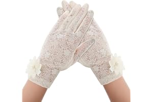 HaiFafafaing Guantes de encaje para mujer, para fiesta de té, boda, novia, vintage, elegante, guante de encaje para ópera, noche, graduación, funeral